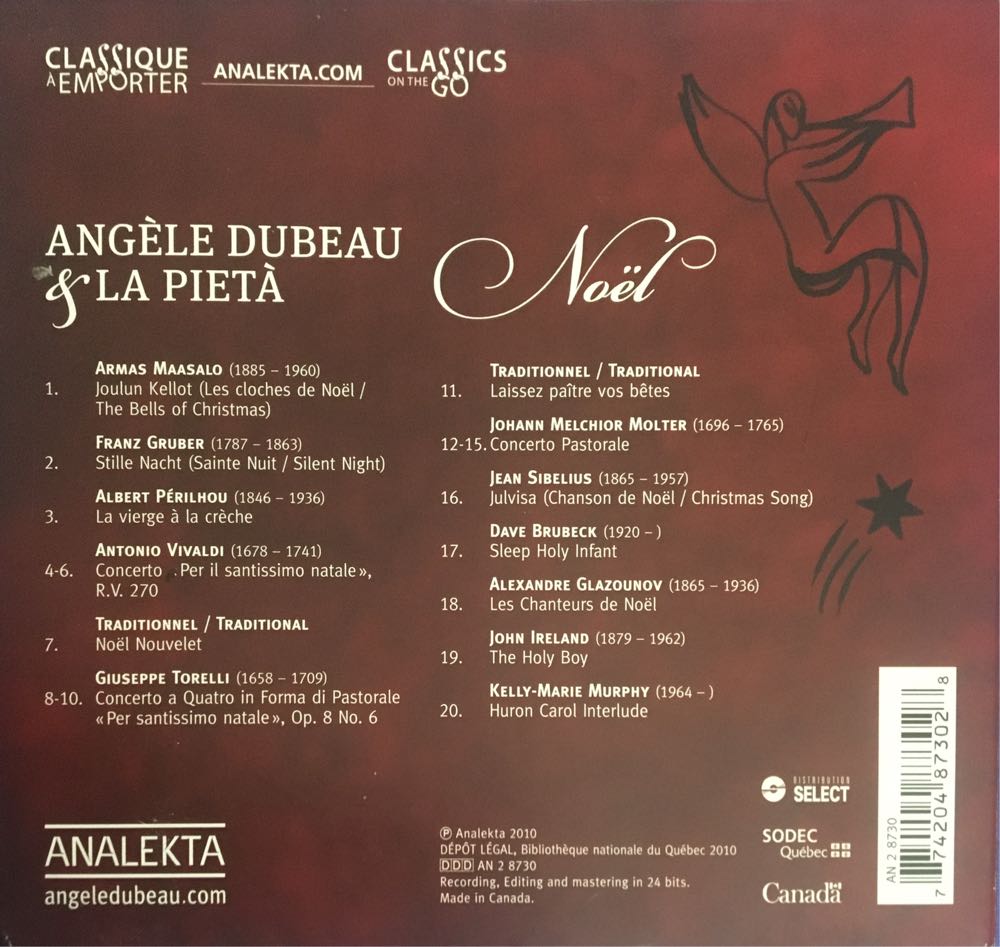Angele Dubeau & La Pieta: Noël - Angèle Dubeau (CD) music collectible [Barcode 774204873028] - Main Image 2
