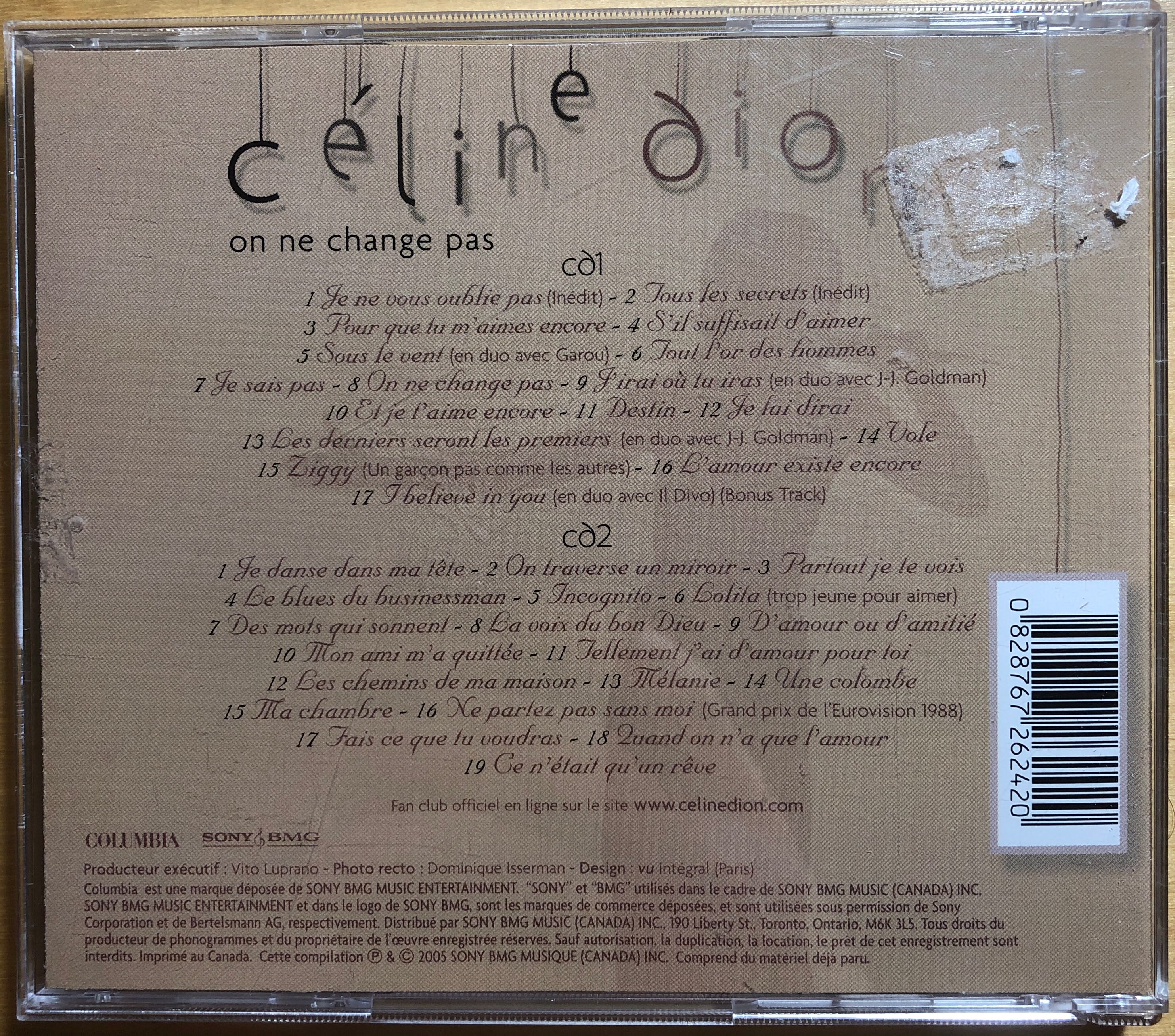 On ne change pas  -2CD- - Dion, Celine (CD - 135) music collectible [Barcode 828767262420] - Main Image 2