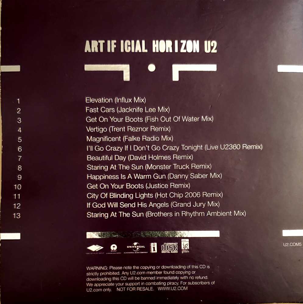 Artificial Horizon - U2 (12” - 63) music collectible - Main Image 2