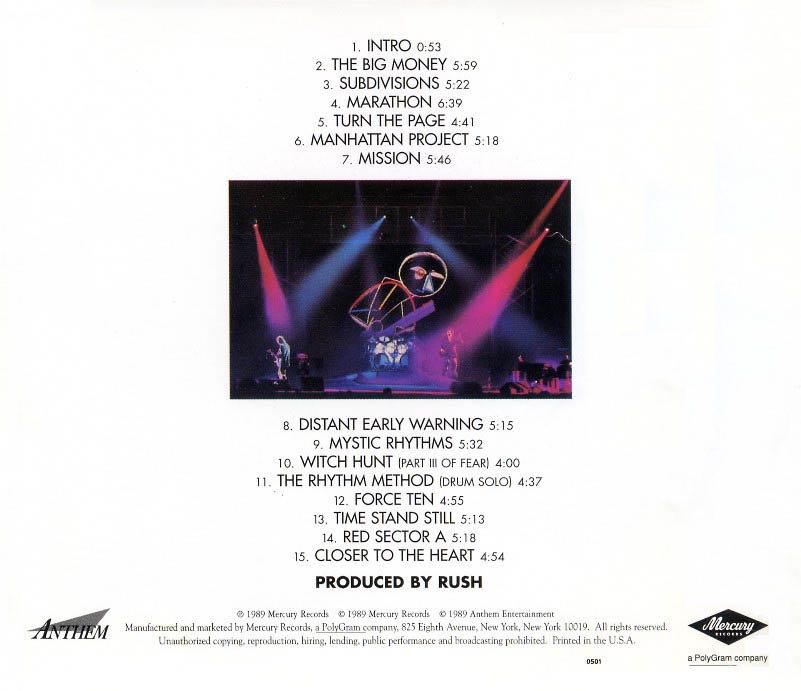 A Show Of Hands - Rush (7422) music collectible [Barcode 042283634619] - Main Image 2