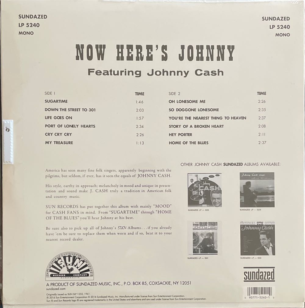 Now Here’s Johnny Cash - Cash, Johnny (12” - 27) music collectible [Barcode 090771524010] - Main Image 2