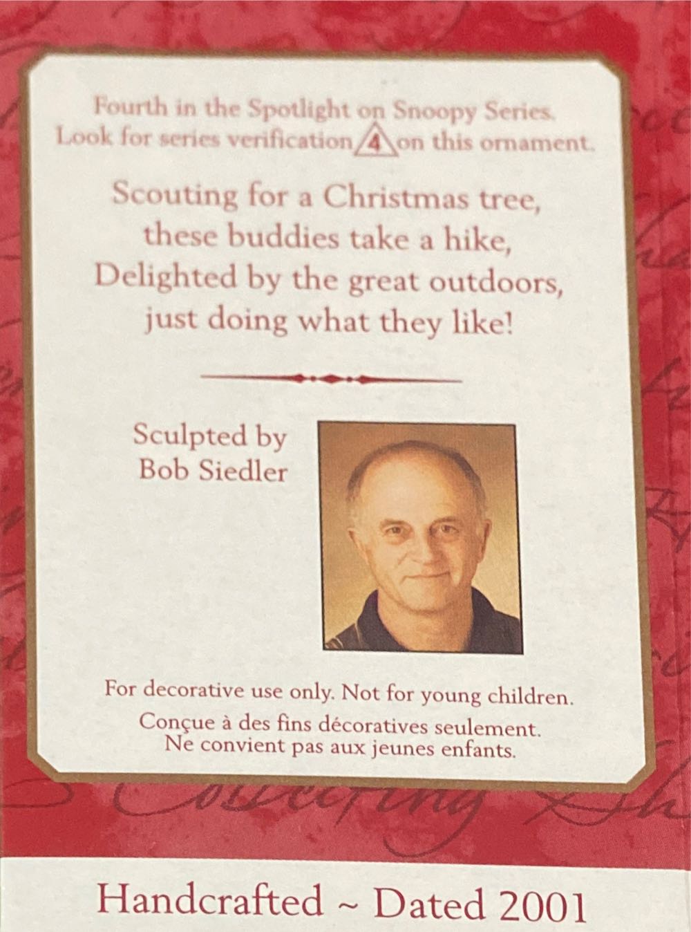 Beaglescout SOS #4 - Spotlight On Snoopy (Peanuts) ornament collectible [Barcode 015012588774] - Main Image 2