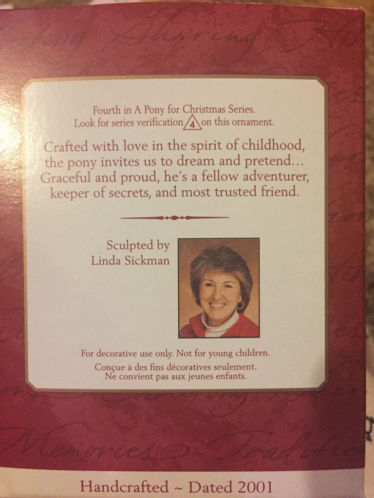 A Pony For Christmas #4 (2001) - A Pony For Christmas (A Pony For Christmas) ornament collectible [Barcode 015012589504] - Main Image 2