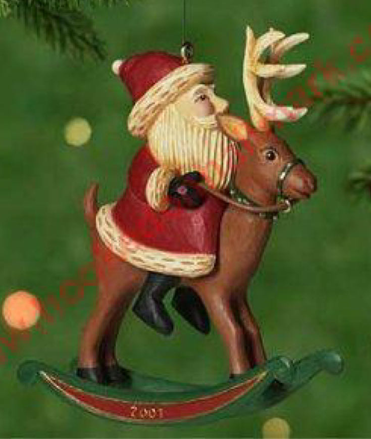 Santa Rocking Reindeer - Santa (Santa) ornament collectible [Barcode 015012594300] - Main Image 2