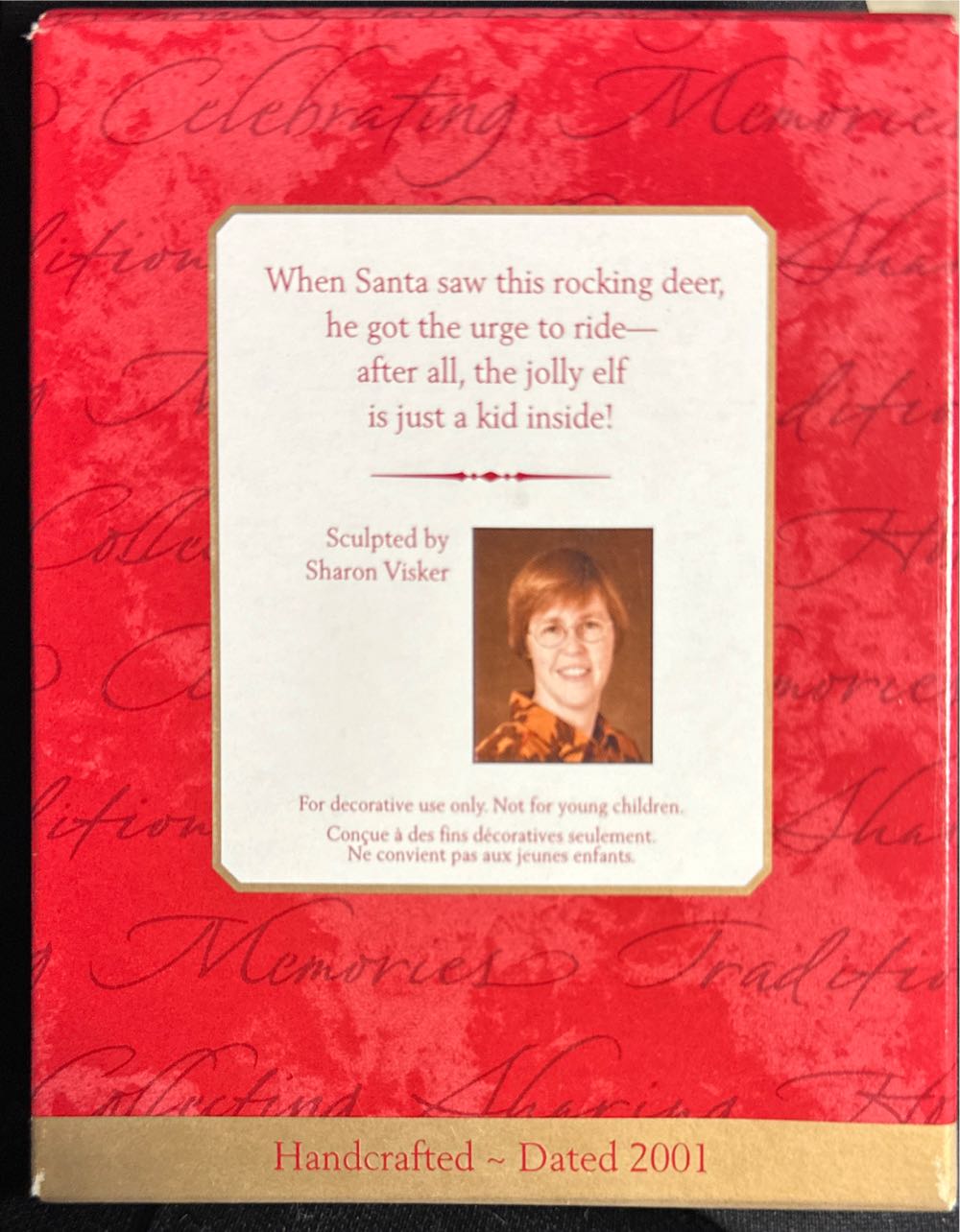 Santa Rocking Reindeer - Santa (Santa) ornament collectible [Barcode 015012594300] - Main Image 3