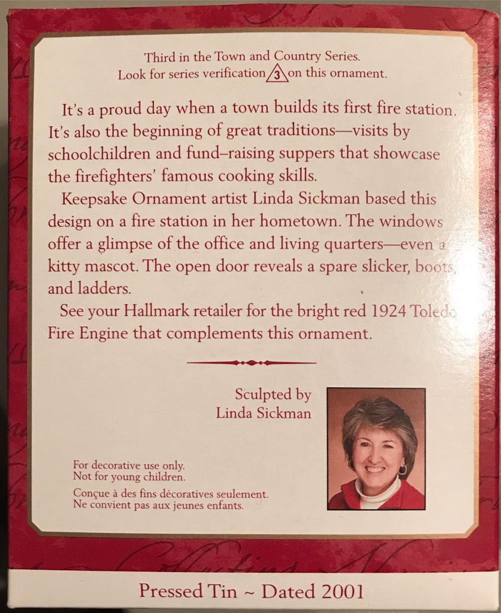 Fire Station No 1 - Town And Country (Collector’s Series) ornament collectible [Barcode 015012595086] - Main Image 3