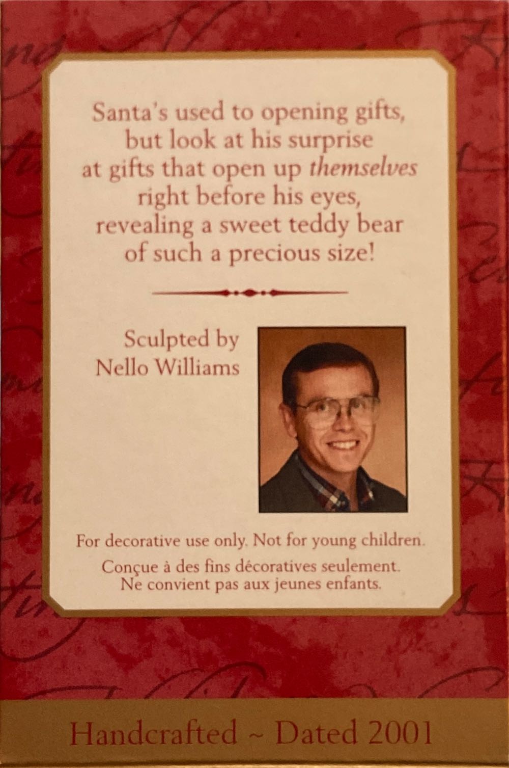 Peek-a-Boo Present - Santa (Santa) ornament collectible [Barcode 015012596380] - Main Image 2