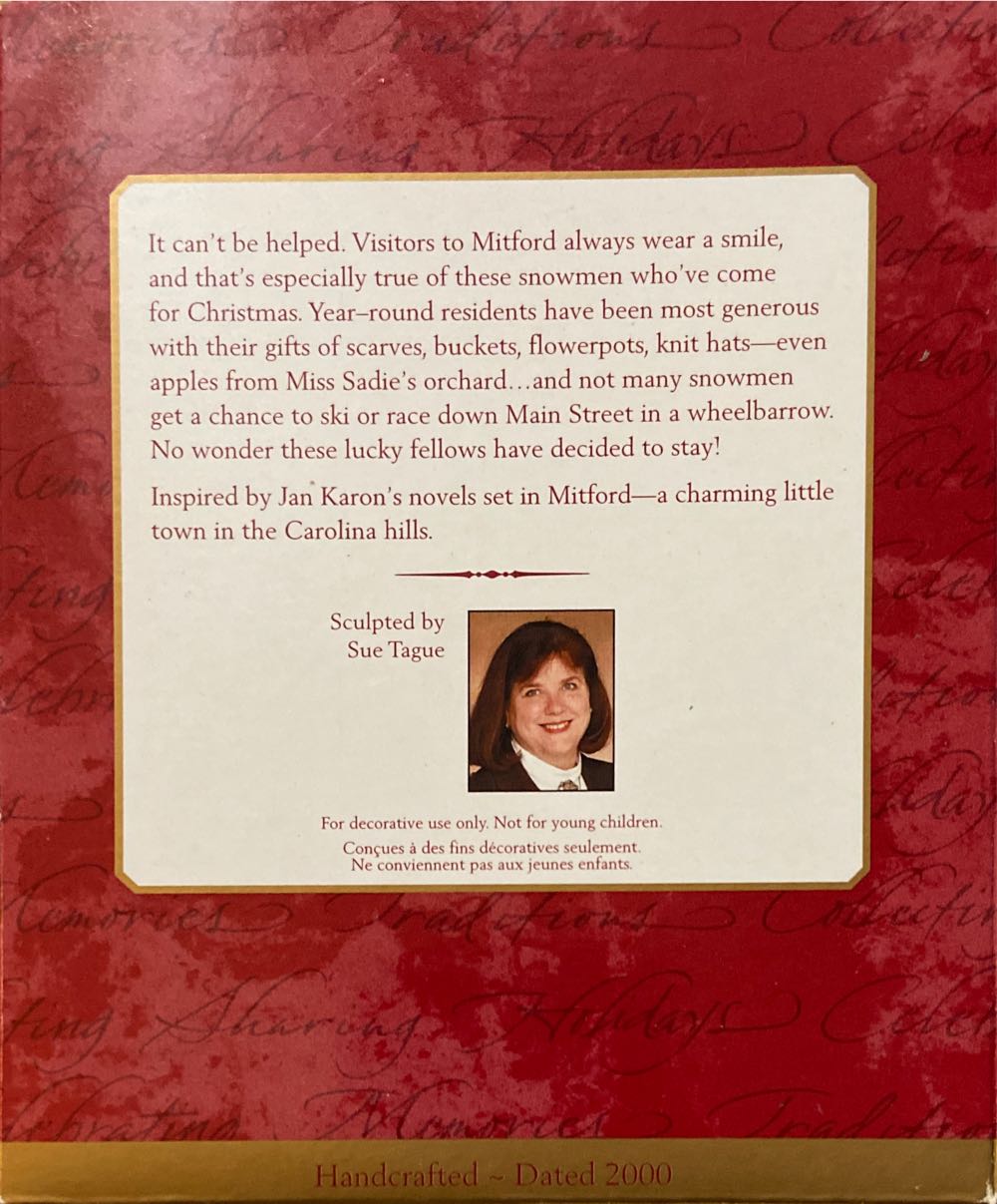 Race Down Main Street  - Snowmen Of Mitford (Snowman) ornament collectible [Barcode 015012601190] - Main Image 3