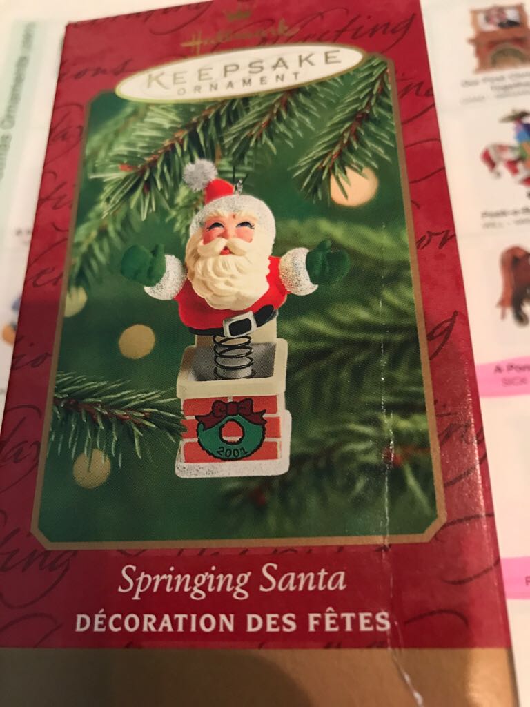 Springing Santa - Santa (Keepsake Ornament) ornament collectible [Barcode 015012601282] - Main Image 2