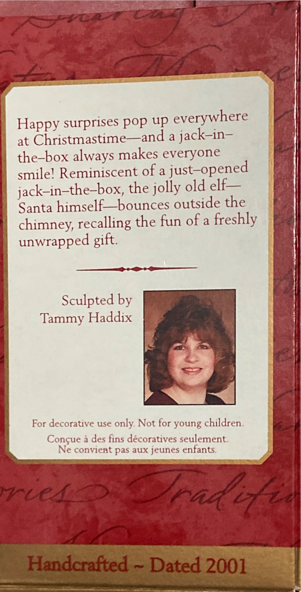 Springing Santa - Santa (Keepsake Ornament) ornament collectible [Barcode 015012601282] - Main Image 3