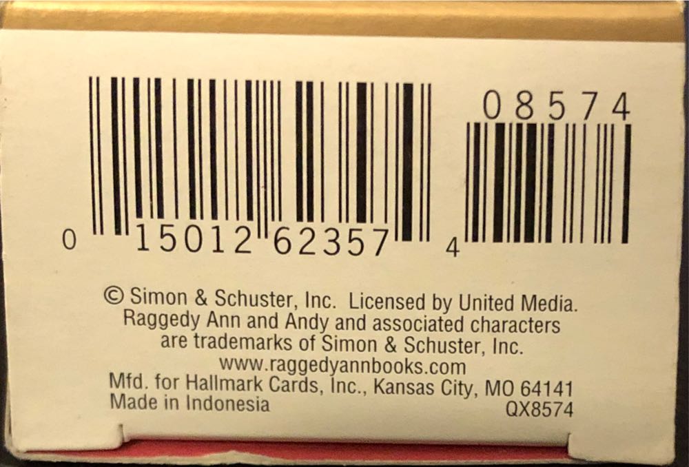 Raggedy Andy - Raggedy Ann and Raggedy Andy (Keepsake Ornament) ornament collectible [Barcode 015012623574] - Main Image 4