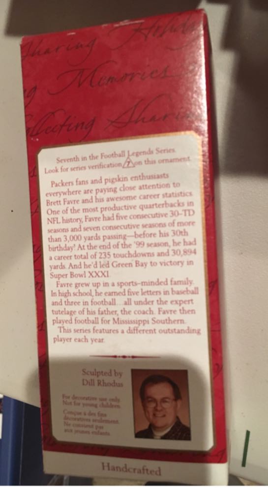 Favre, Brett - Football Legends (Football) ornament collectible [Barcode 015012623604] - Main Image 2