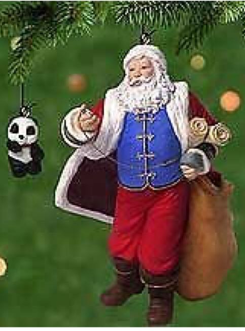 Santa Clause with Panda - Night Before Christmas (Santa) ornament collectible [Barcode 015012626933] - Main Image 2