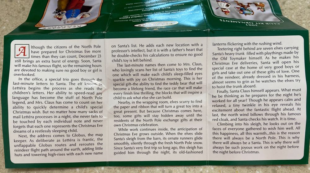 Santa Clause with Panda - Night Before Christmas (Santa) ornament collectible [Barcode 015012626933] - Main Image 4