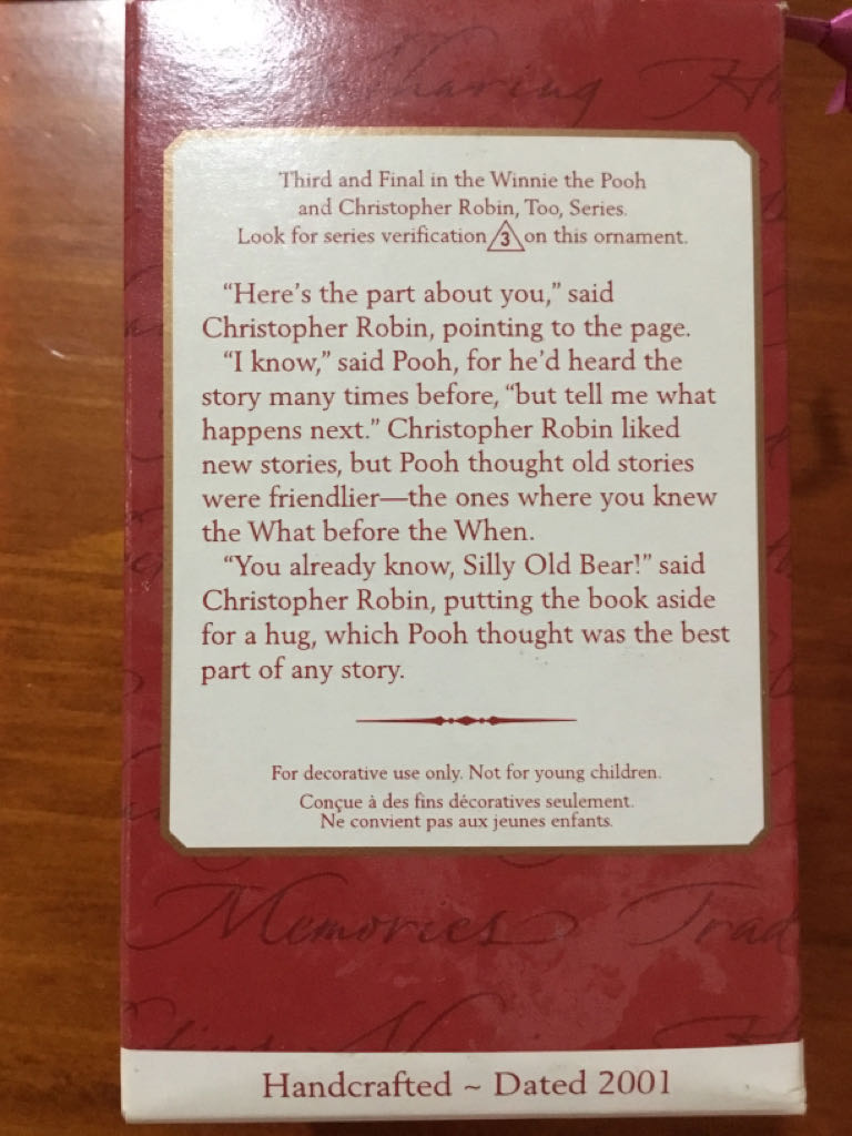 A Story For Pooh - Winnie the Pooh (Disney) ornament collectible [Barcode 015012627497] - Main Image 2