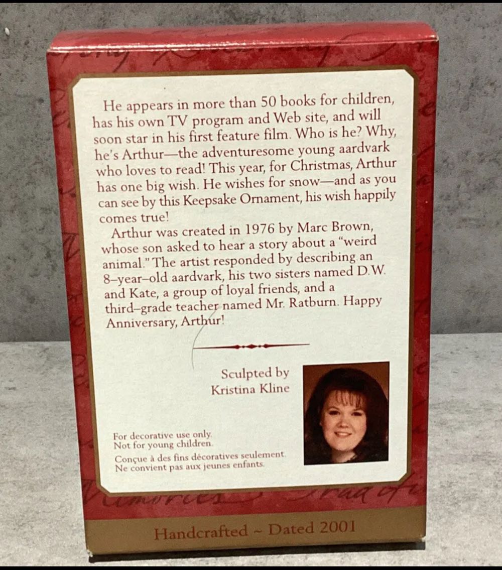 Arthur A Perfect Christmas! 25th Anniversary - Arthur (Arthur) ornament collectible [Barcode 015012629941] - Main Image 4