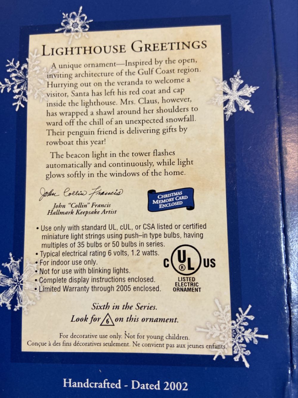 Lighthouse Greetings #6 - Magic Collector’s Series (Lighthouse) ornament collectible [Barcode 015012631579] - Main Image 2