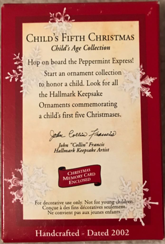 Child’s Fifth Christmas  - Child’s Age Collection (Child’s Age Collection) ornament collectible [Barcode 015012634259] - Main Image 2