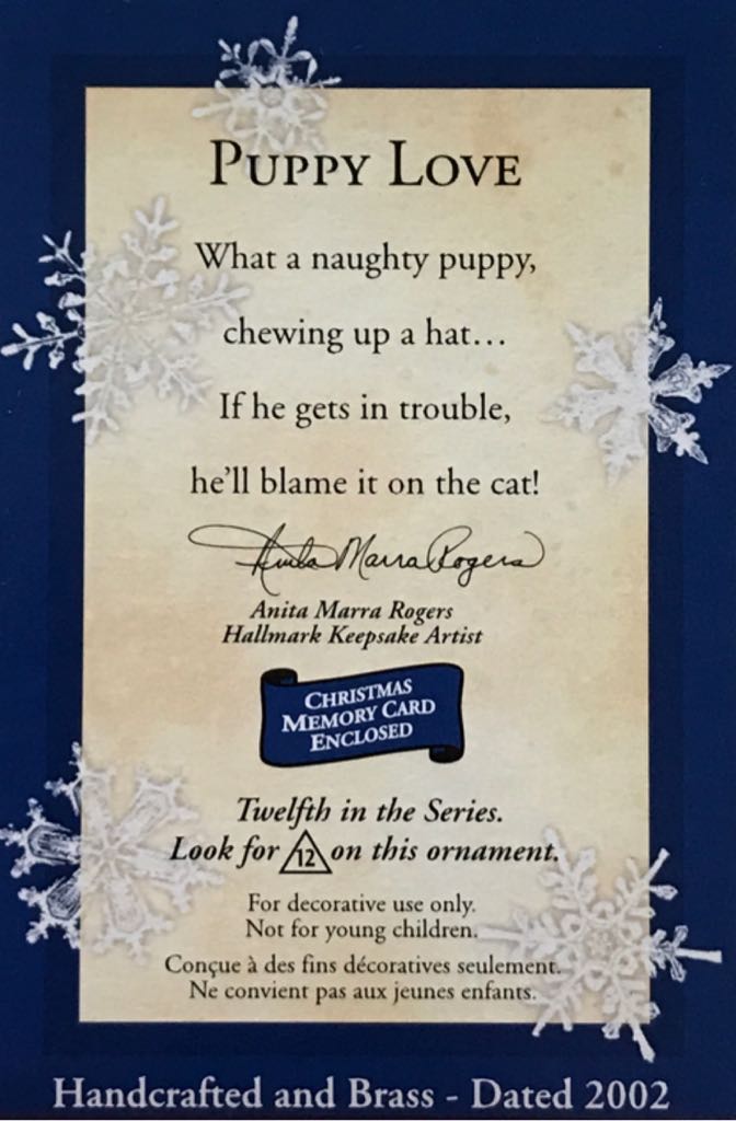 Puppy Love #19 - Chocolate Lab - Puppy Love (Dog) ornament collectible [Barcode 015012634556] - Main Image 2