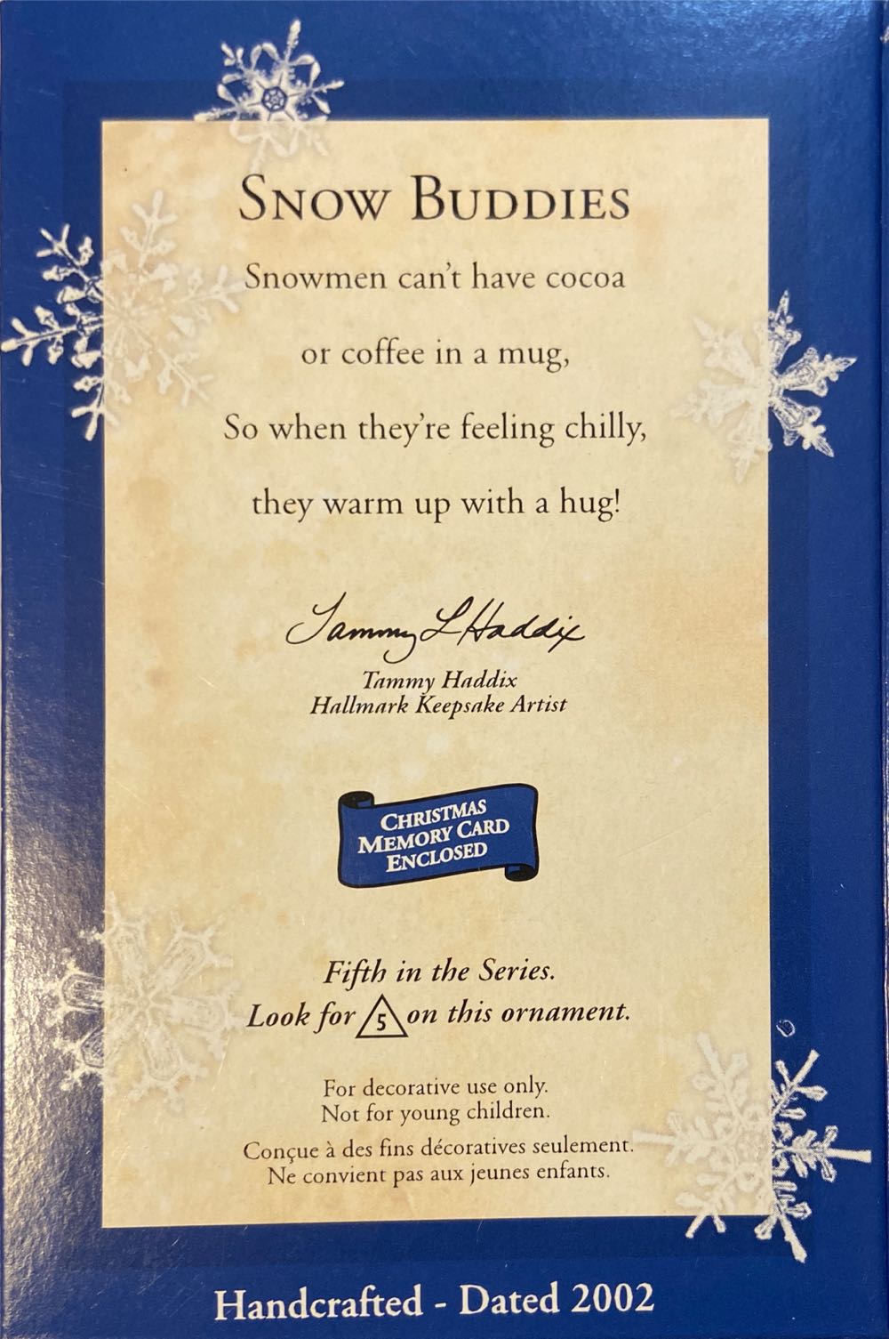 Snow Buddies #5 - Snow Buddies (Snowman) ornament collectible [Barcode 015012639643] - Main Image 3