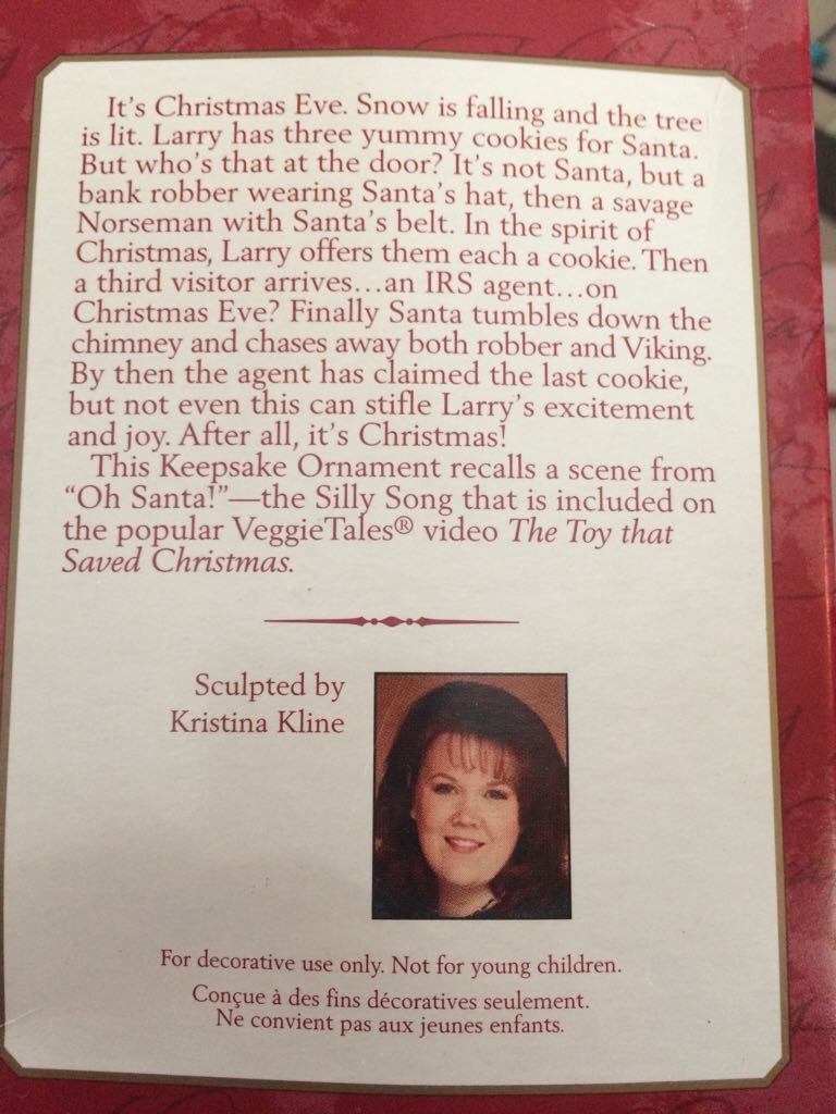 Veggie Tales - 2001 - Waiting For Santa - Veggie Tales (Big Idea) ornament collectible [Barcode 015012640670] - Main Image 2