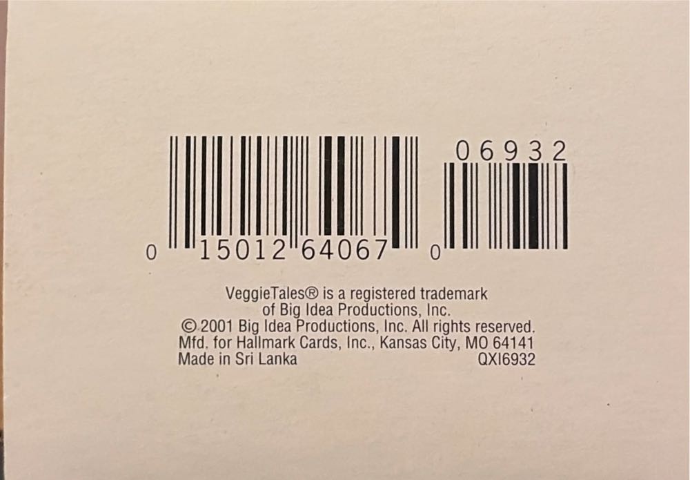 Veggie Tales - 2001 - Waiting For Santa - Veggie Tales (Big Idea) ornament collectible [Barcode 015012640670] - Main Image 3