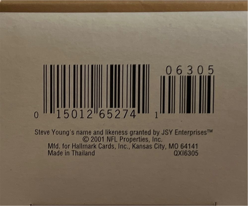 #7a Steve Young - Football Legends (Sports) ornament collectible [Barcode 015012652741] - Main Image 3