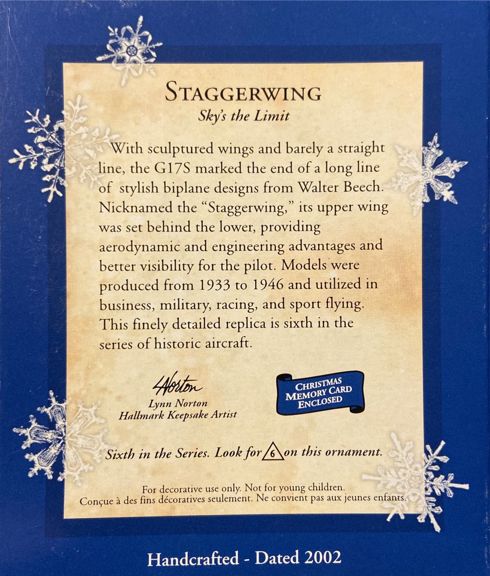 Staggerwing - Sky’s The Limit (Airplanes) ornament collectible [Barcode 015012652949] - Main Image 2
