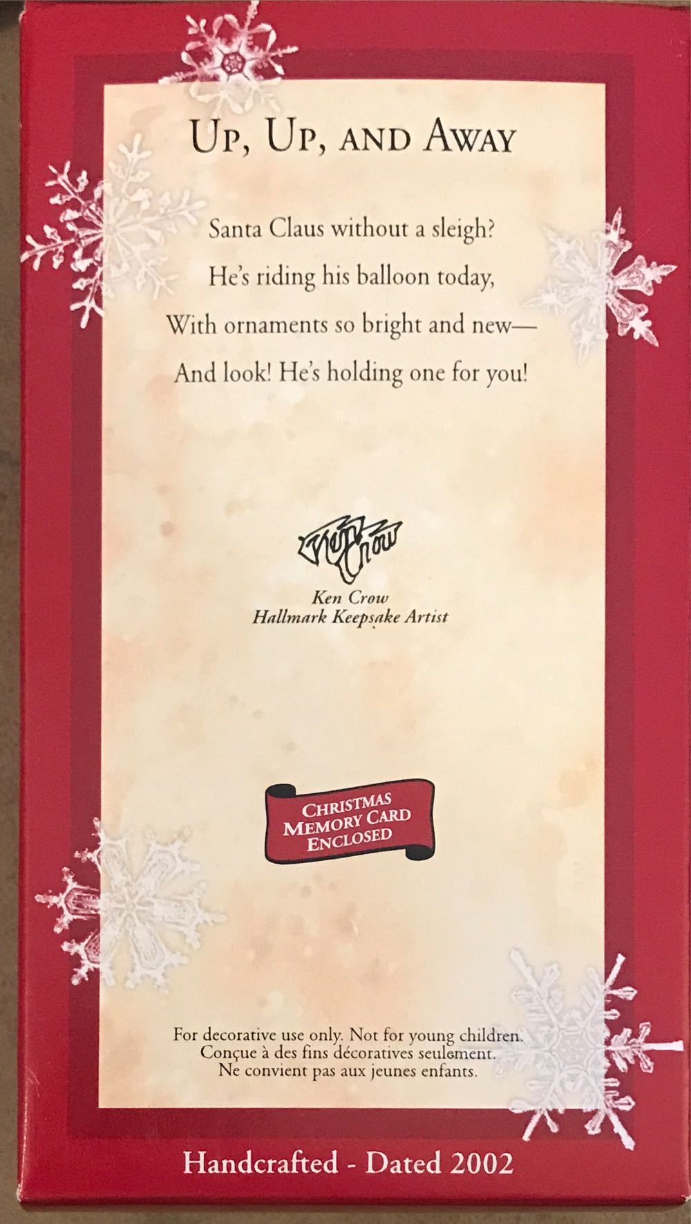 Up, Up, And Away Santa - Up, Up, And Away (Santa, Hot Air Balloon) ornament collectible [Barcode 015012654943] - Main Image 2