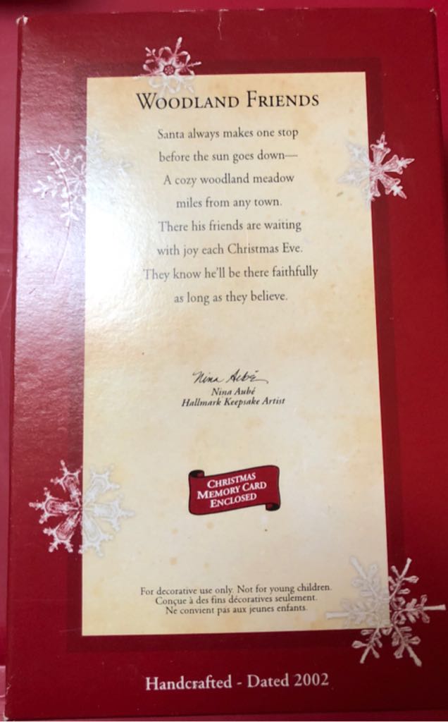 Woodland Friends - Santa (Santa) ornament collectible [Barcode 015012657760] - Main Image 2