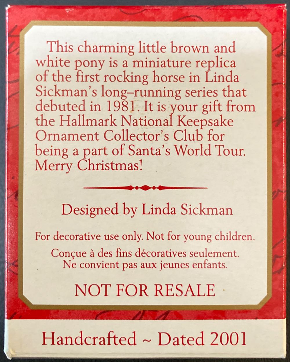 Rocking Horse Miniature Club Exclusive - Rocking Horse Minature (Hallmark Club Exclusive) ornament collectible [Barcode 015012667325] - Main Image 2