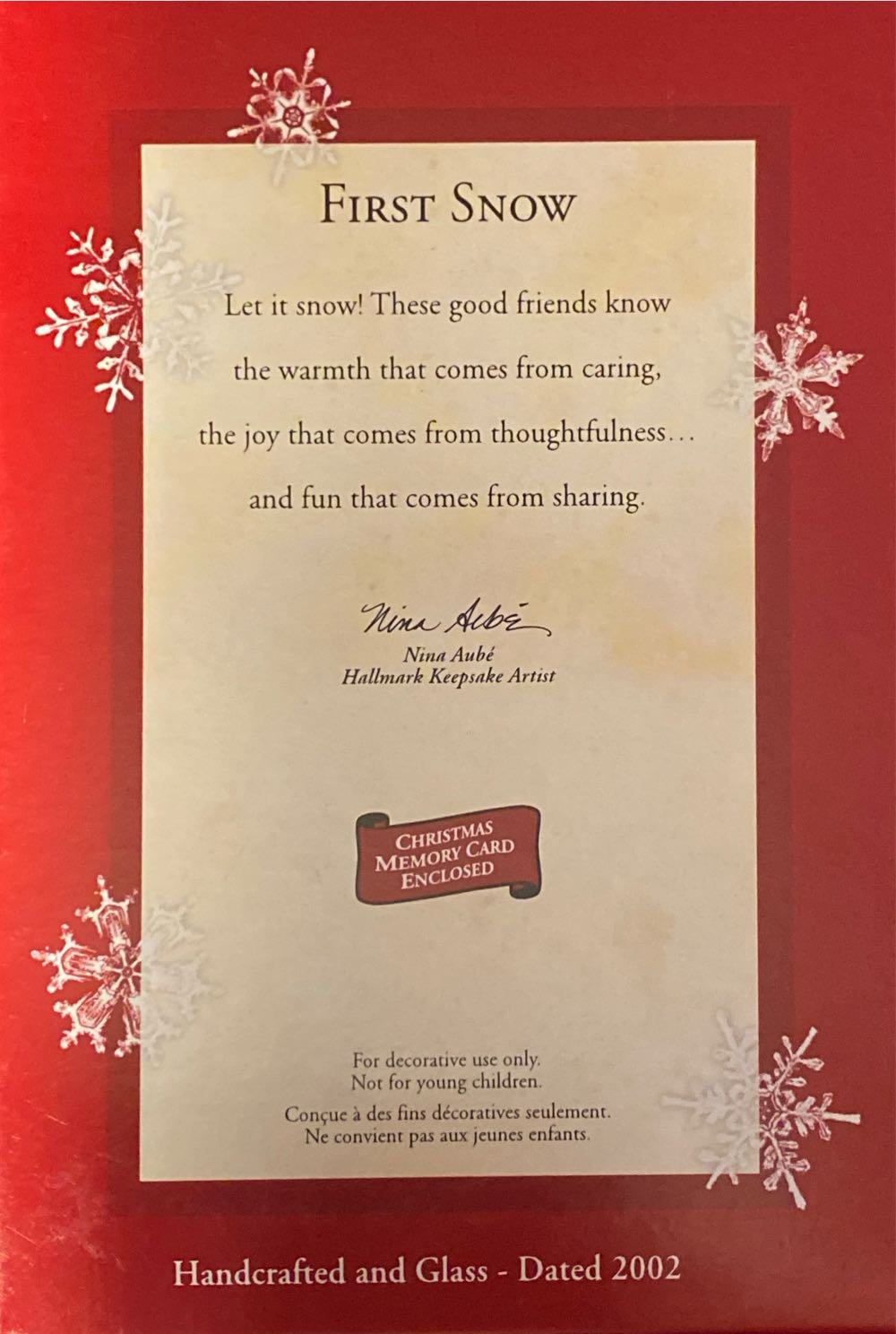 First Snow - n/a (Boy, Dog, Snow Globe) ornament collectible [Barcode 015012669169] - Main Image 4