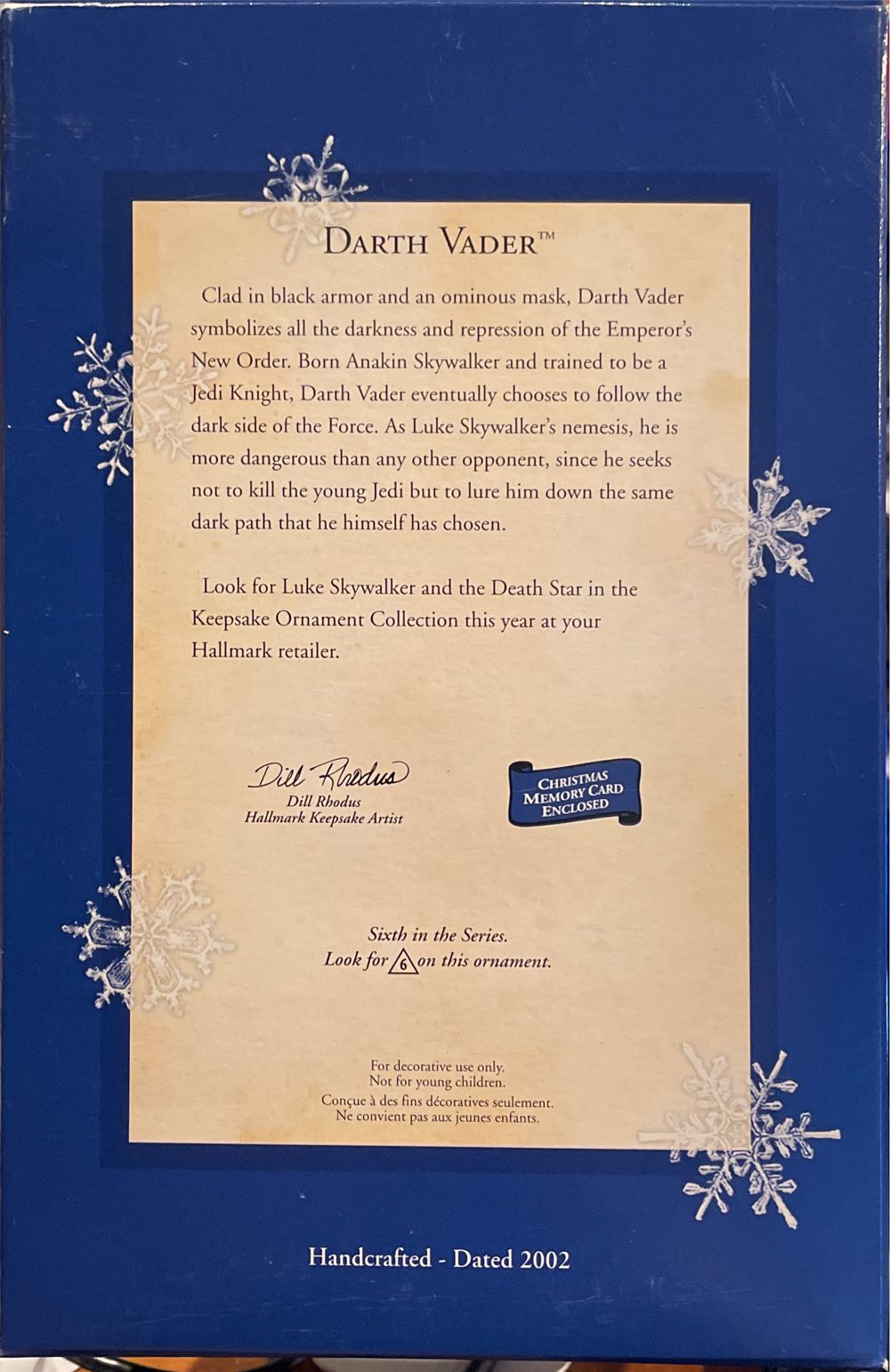 Darth Vader (6th in Series) - Keepsake (Star Wars Series) ornament collectible [Barcode 015012679991] - Main Image 2