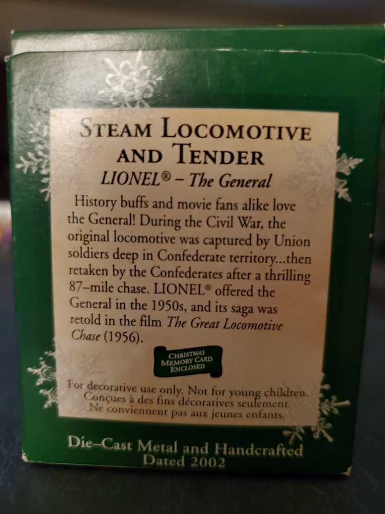 Steam Locomotive And Tender - Lionel Train Series Miniature (Trains, Mini) ornament collectible [Barcode 015012681970] - Main Image 2