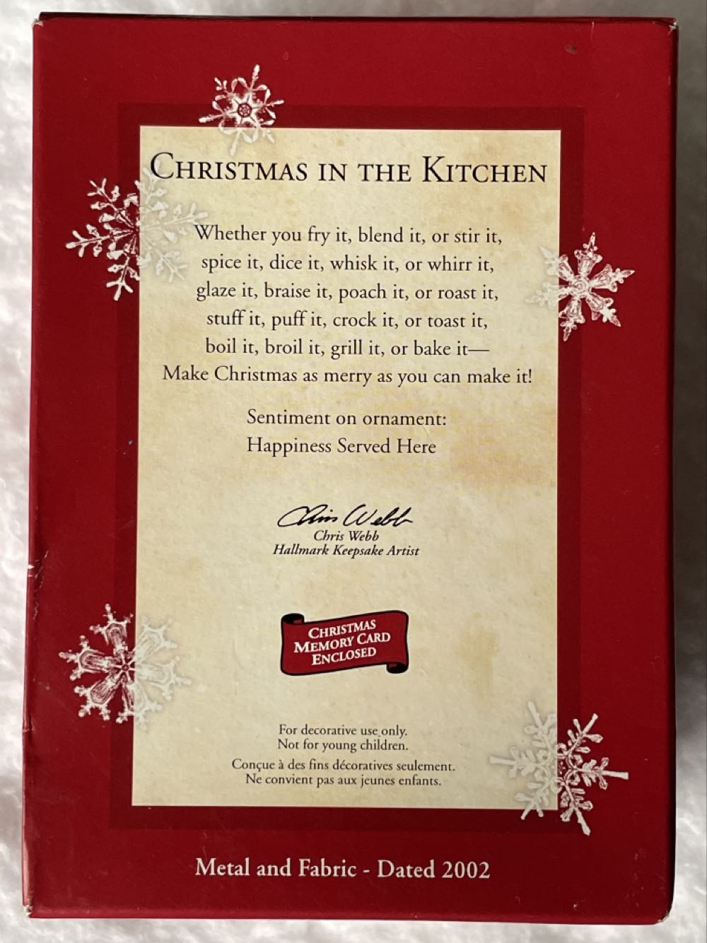Christmas In The Kitchen  (Food & Beverage) ornament collectible [Barcode 015012690392] - Main Image 2
