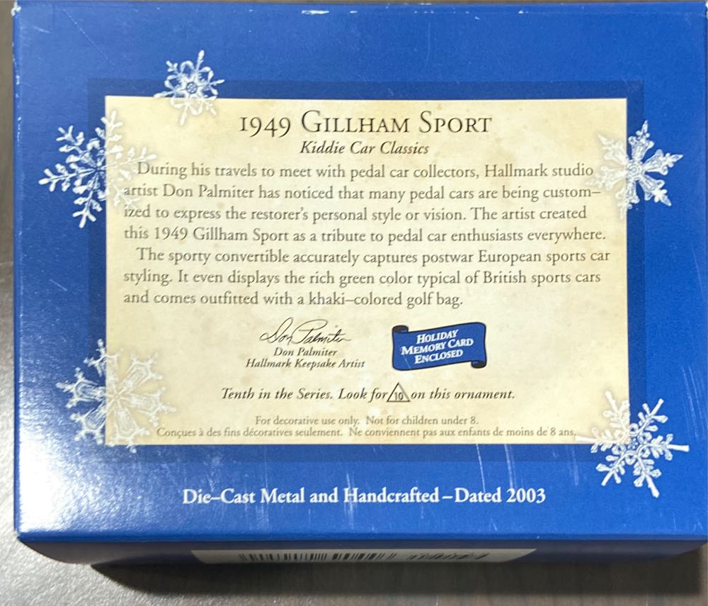 Kiddie Car Classics 10 1949 Gillham Sport - Kiddie Car Classics (Cars) ornament collectible [Barcode 015012690446] - Main Image 4