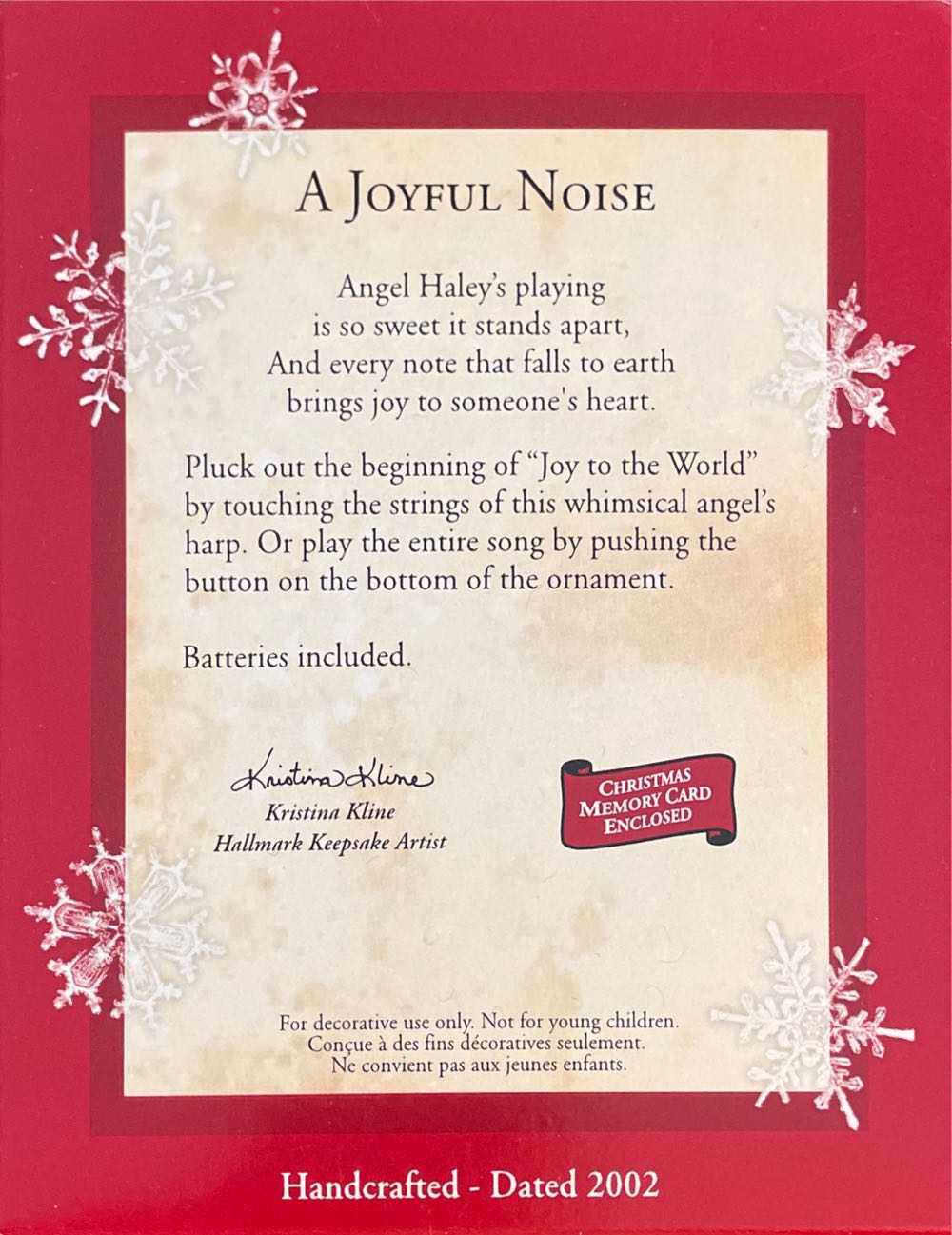 Joyful Noise, A  (Angel) ornament collectible [Barcode 015012691443] - Main Image 3