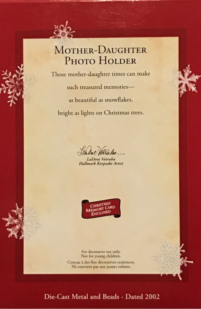 Mother And Daughter 2002  (Mother and Daughter) ornament collectible [Barcode 015012692457] - Main Image 2