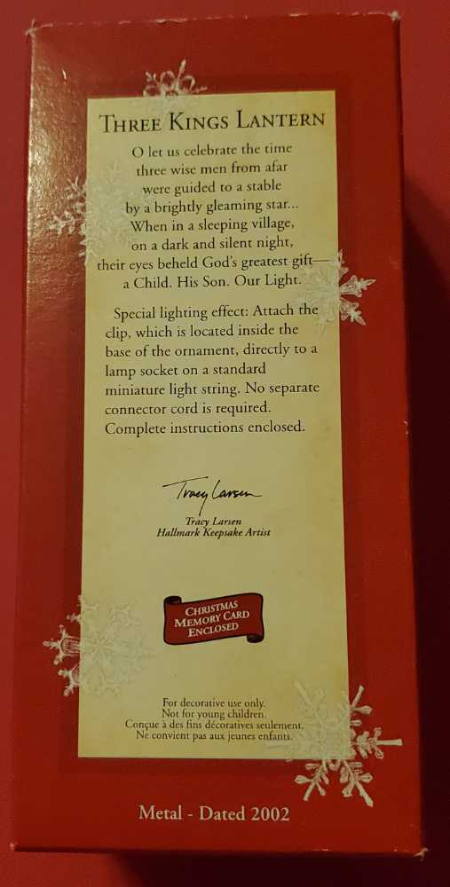 Nativity Three Kings Lantern (N) 🐶 - Magi (Nativity) ornament collectible [Barcode 015012692471] - Main Image 2