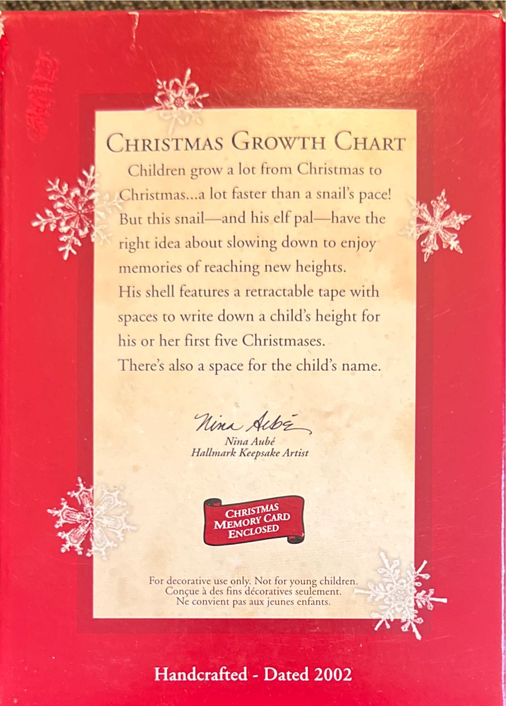 Christmas Growth Chart  ornament collectible [Barcode 015012693232] - Main Image 2