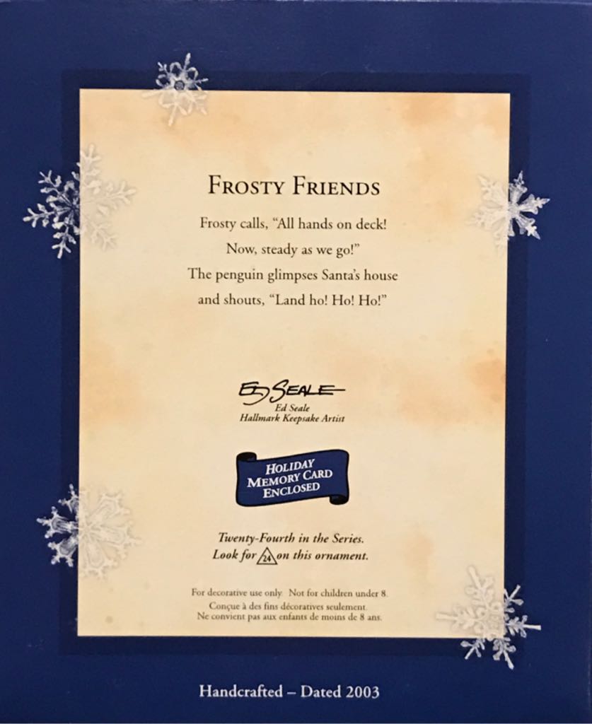 Frosty Friends #24 (2003) - Frosty Friends (Frosty Friends) ornament collectible [Barcode 015012694796] - Main Image 2