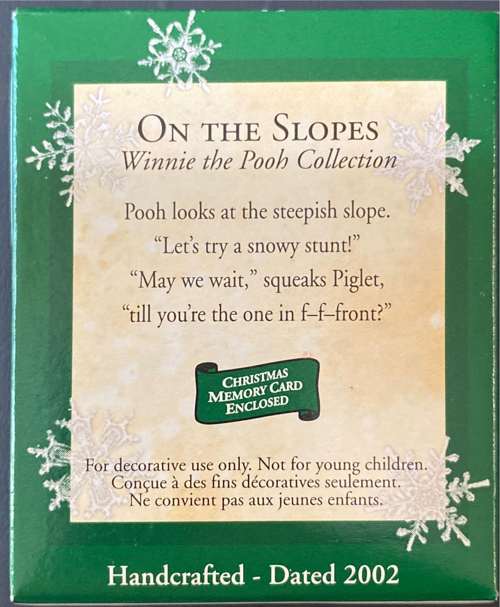 On The Slopes: Miniature - Disney (Winnie the Pooh) ornament collectible [Barcode 015012695045] - Main Image 2
