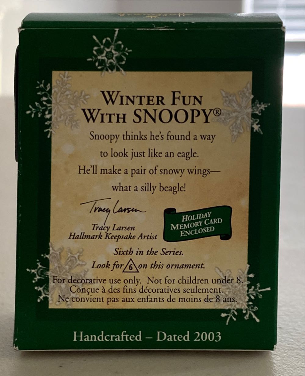 Winter Fun With Snoopy #6 - Winter Fun With Snoopy (Hallmark Keepsake Miniature) ornament collectible [Barcode 015012695182] - Main Image 2