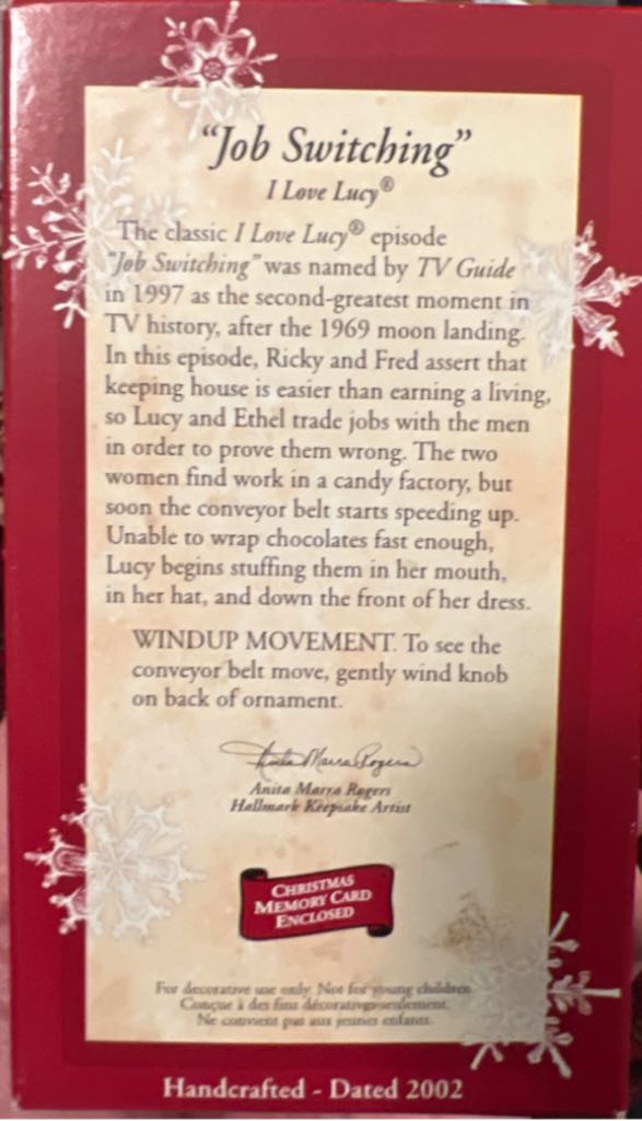 Job Switching - I Love Lucy (Movie & Television) ornament collectible [Barcode 015012700015] - Main Image 2