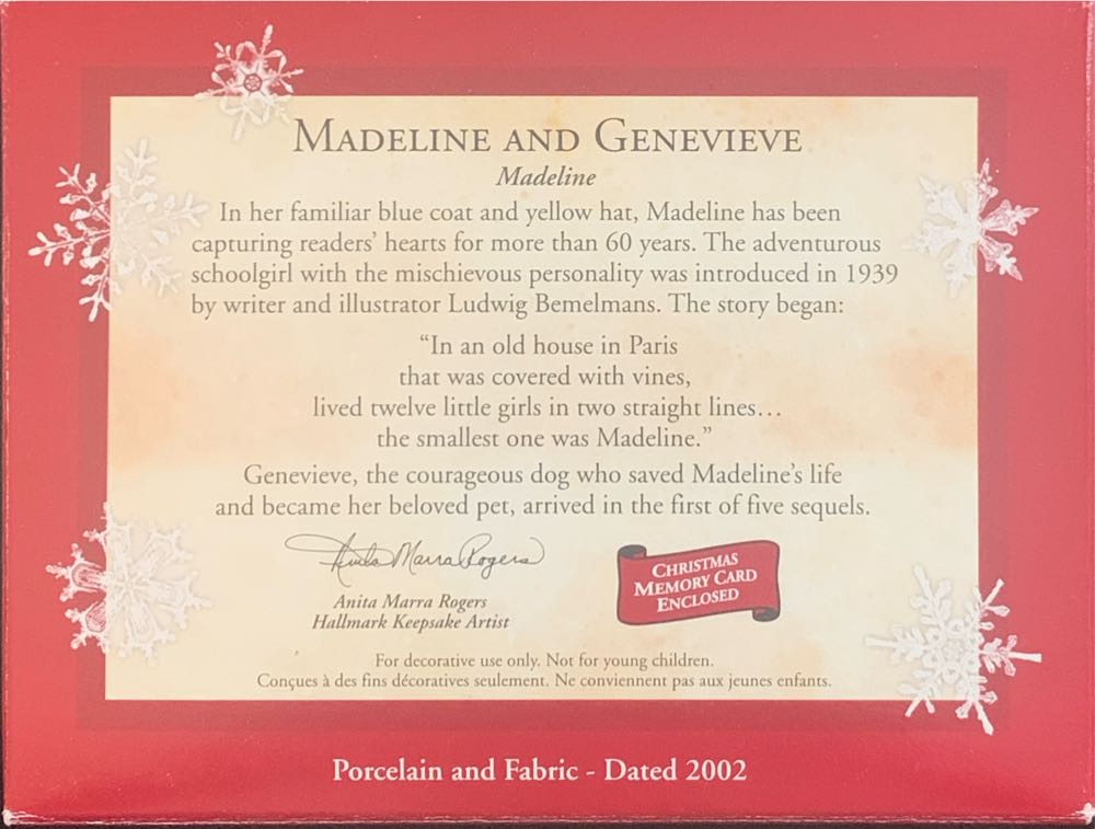 Madeline and Genevieve  (Madeline) ornament collectible [Barcode 015012700053] - Main Image 3