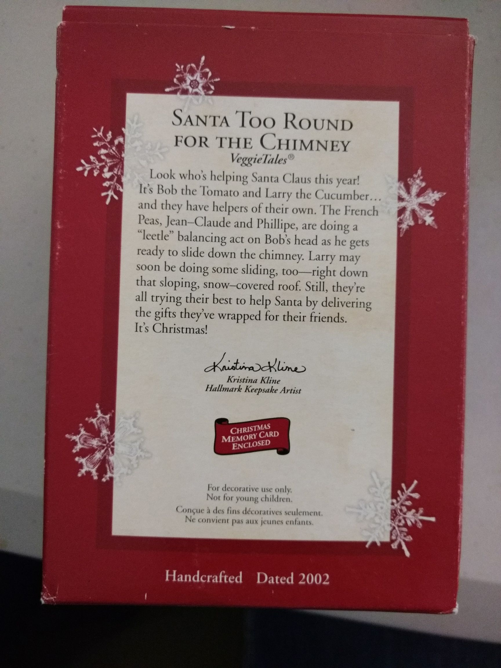 Santa Too Round for the Chimney  (Veggie Tales) ornament collectible [Barcode 015012700060] - Main Image 2
