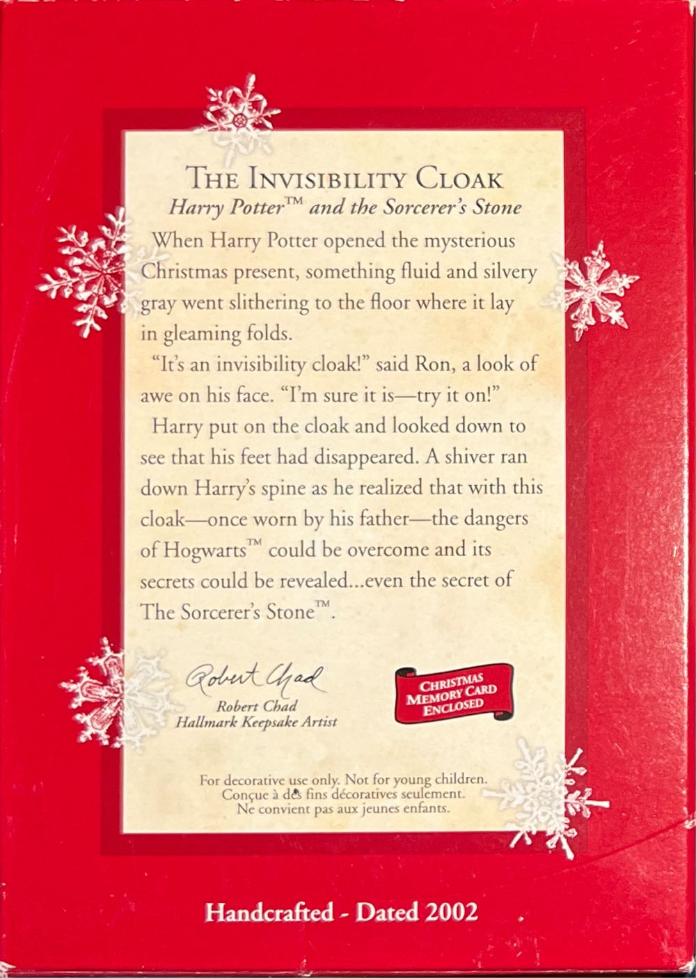 The Invisibility Cloak - Keepsake (Harry Potter) ornament collectible [Barcode 015012705263] - Main Image 2