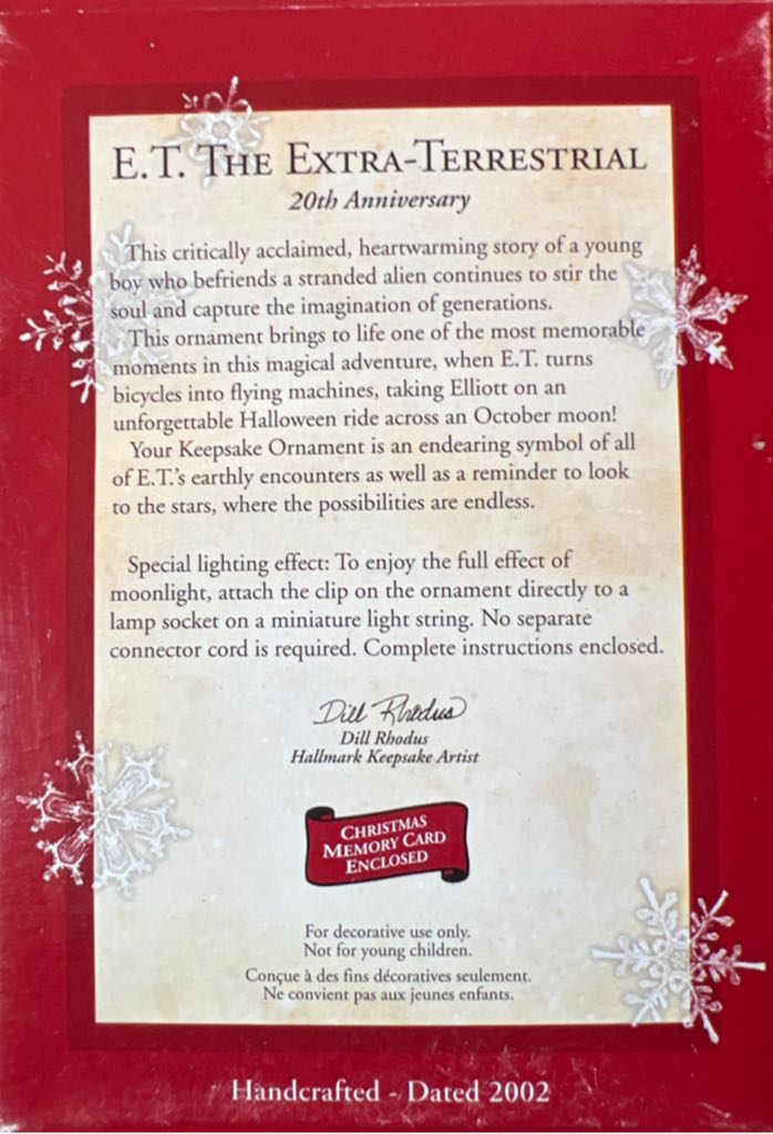 E.T. 20th Anniversary - ET (Movies & TV) ornament collectible [Barcode 015012705867] - Main Image 2