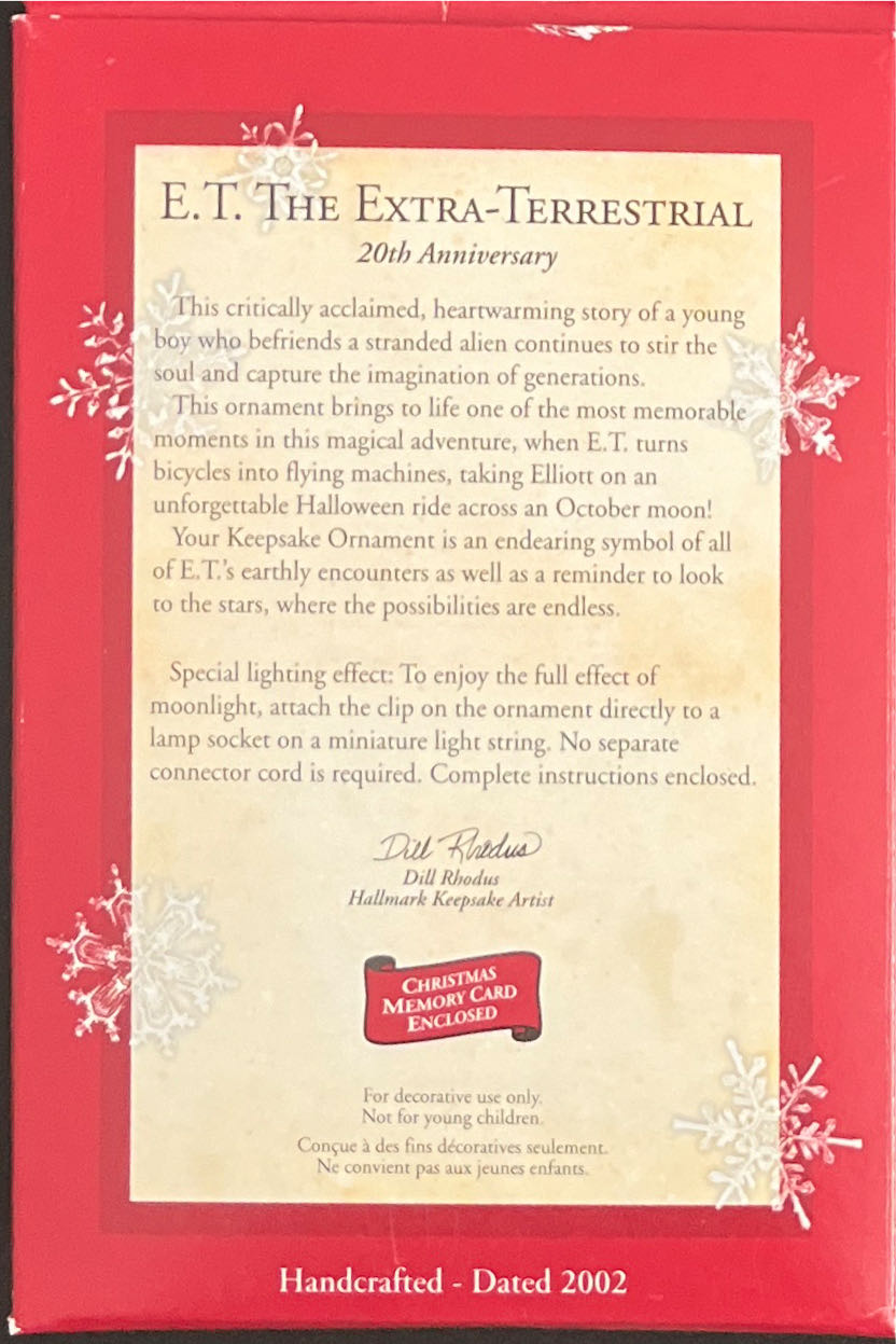 E.T. 20th Anniversary - ET (Movies & TV) ornament collectible [Barcode 015012705867] - Main Image 3