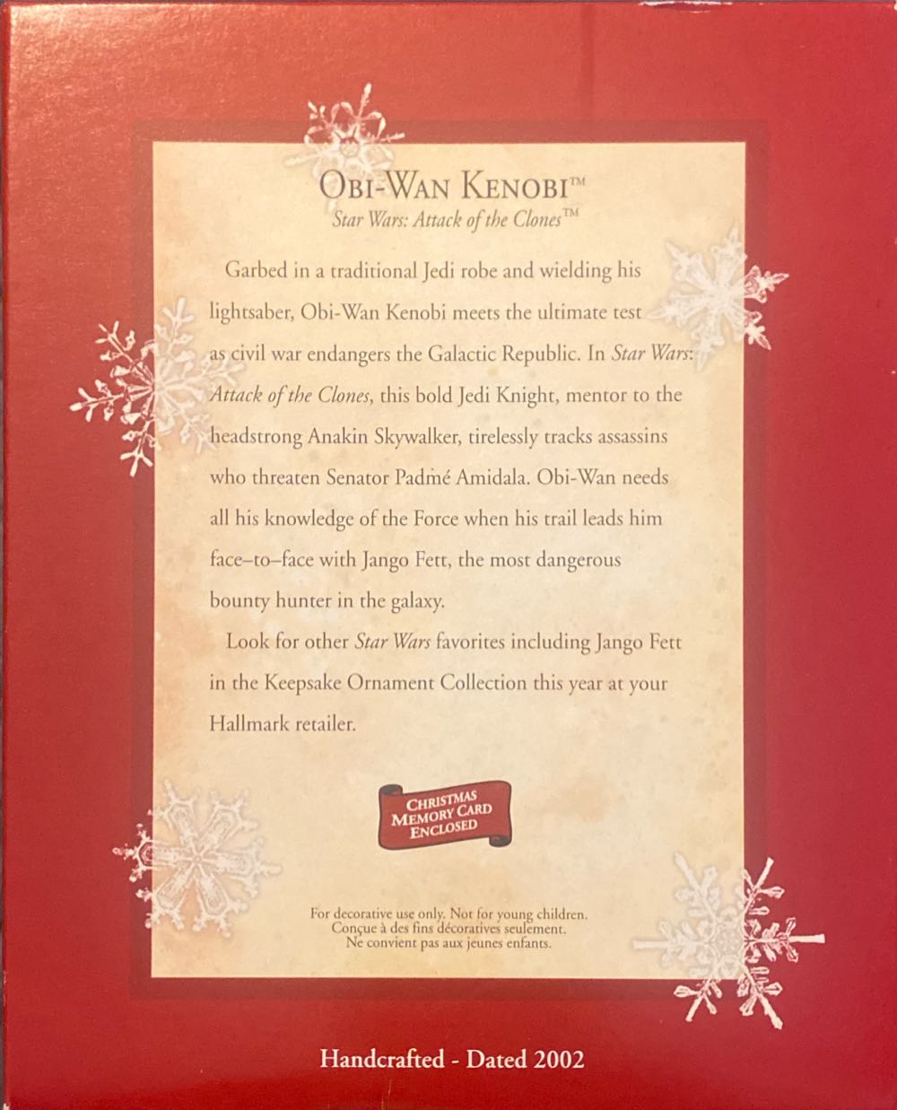 Obi-Wan Kenobi [AOTC] - Star Wars (Star Wars) ornament collectible [Barcode 015012705881] - Main Image 2